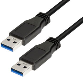 LogiLink Câble USB 3.0, USB-A - USB-A mâle, 1 m, noir