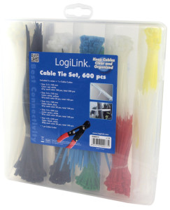LogiLink Kit d'attache-câbles, assortis, nylon, contenu: 200