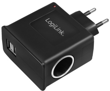 LogiLink Chargeur AC/DC, avec allume-cigare femelle