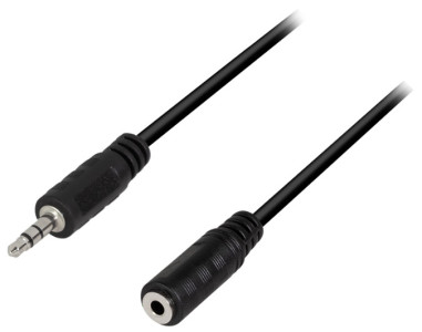 LogiLin Câble audio, mâle - femelle, 3 m, noir
