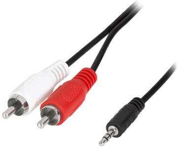 LogiLink Câble audio, 2x RCA mâle - jack mâle 3,5 mm