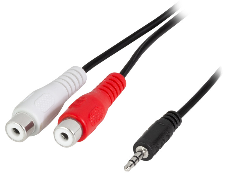 Adaptateur audio, 2 fiches RCA femelles - jack mâle 3,5 mm, stéréo