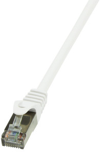 Le câble de raccordement LogiLink, Cat. 6, F / UTP, 0,25 m, blanc