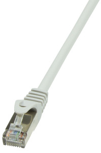 Le câble de raccordement LogiLink, Cat. 6, F / UTP, 0,25 m, blanc
