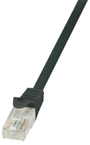 Le câble de raccordement LogiLink, Cat. 5e, U / UTP, 0,25 m, noir