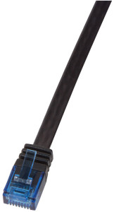 LogiLink Câble spatch plat U/UTP, Cat. 6, 2,0 m, noir