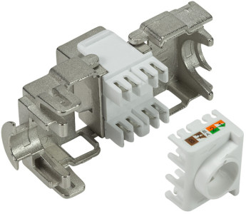 LogiLink Module keystone Cat.6A, classe EA, blindé, gris