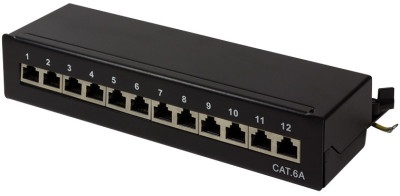 LogiLink Panneau de brassage de bureau Cat. 6A, 12 ports,