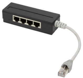 LogiLink Répartiteur RJ45, 4 ports, couleur: noir, blindé