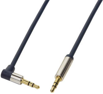 LogiLink Câble audio, 2 x jack mâle 3,5 mm, 0,5 m, coudé