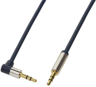 LogiLink Câble audio, 2 x jack mâle 3,5 mm, 3 m, coudé