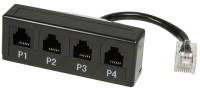 LogiLink Splitter pour téléphone, 4 ports, couleur: noir LogiLink Splitter pour téléphone, 4 ports, couleur: noir