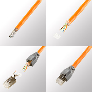 LogiLink Connecteur RJ45 mâle, Cat. 6A, blindé, contenu: 50