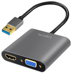 LogiLink Carte graphique USB 3.0 - HDMI/VGA, noir