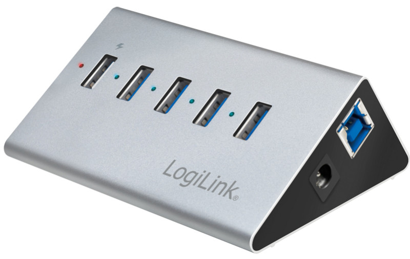LogiLink Hub USB 3.0 avec bloc d'alimentation, 4 ports + 1