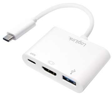 LogiLink Adaptateur multiport, USB-C - HDMI, blanc