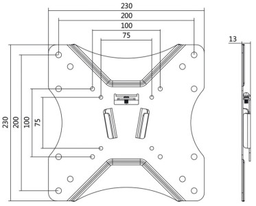 LogiLink Support mural pour téléviseur, plat, pour 58,42 -