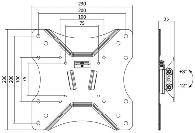 LogiLink Support mural pour téléviseur, inclinable, pour