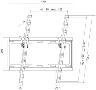 LogiLink Support mural pour téléviseur, inclinable pour