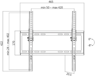 LogiLink Support mural pour téléviseur, inclinable pour