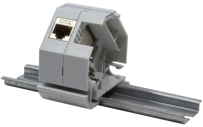 LogiLink Adaptateur rail DIN pour un module keystone, gris