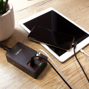 LogiLink boîtier de chargement USB, 6 ports, 32 Watt, noir