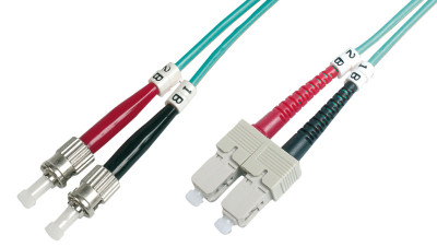 DIGITUS câble patch LWL, OM3, fiche mâle ST - mâle SC, 3,0 m