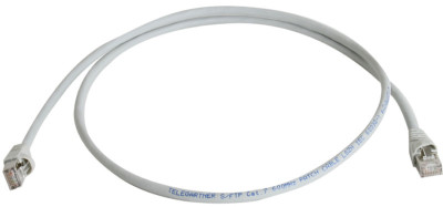 Telegärtner câble patch, Cat.6A (creux), S/FTP, 1 m, gris