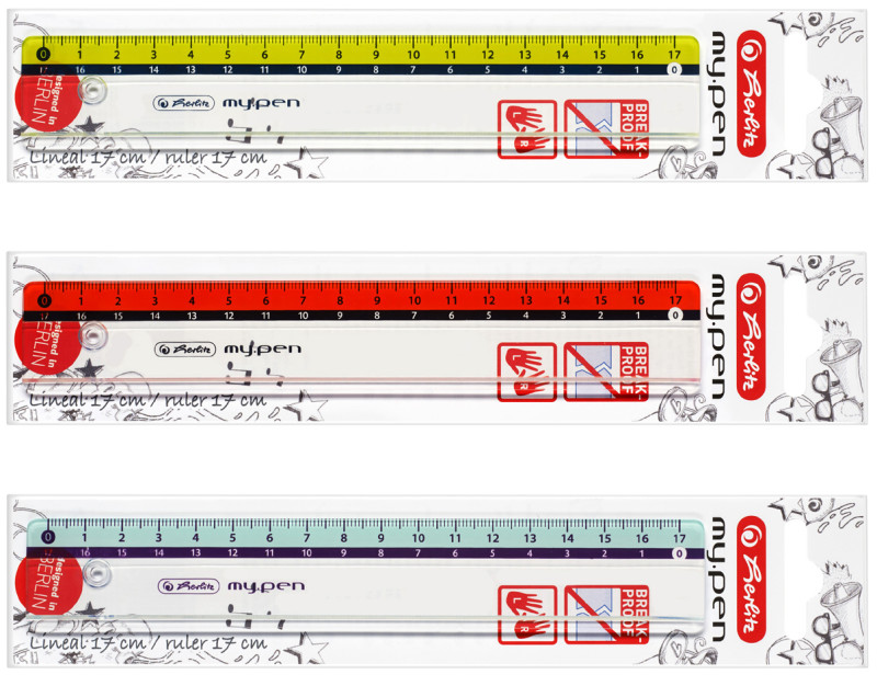 herlitz Règle plate my.pen, 170 mm de long, plastique