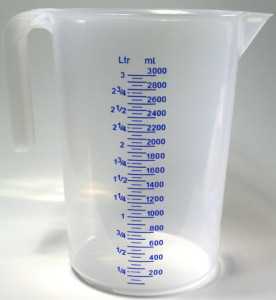 IWH tasse à mesurer, transparent, teneur: 3 litres