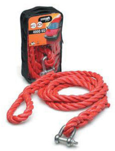 IWH Corde de remorquage Jumbo, 4.000 kg, avec manille, rouge