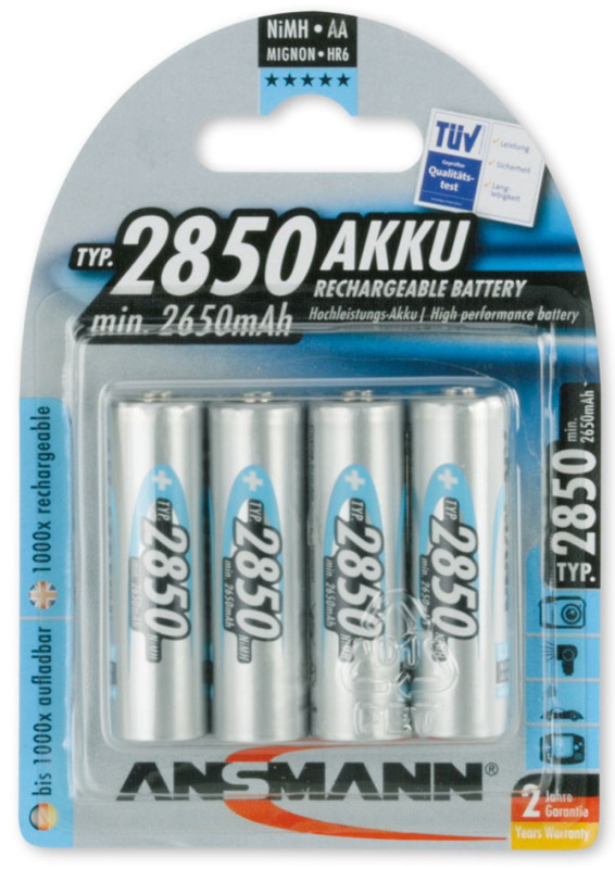 ANSMANN Pile NiMH Premium, Mignon AA, 2.700mAh, blister de 4