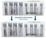 ANSMANN Boîte de piles à 8 compartiments, boîte de rangement