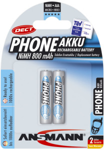 ANSMANN NiMH maxE DECT blue, Micro AAA, 800 mAh, blister de