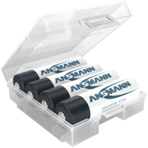 ANSMANN Boîte de piles à 4 compartiments, boîte de rangement