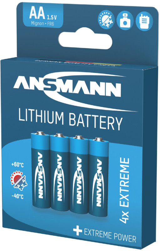 ANSMANN Pile EXTREME LITHIUM, Mignon AA, blister de 4