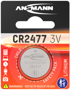 ANSMANN Pile bouton en lithium CR2477, 3 Volt, blister d'1
