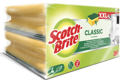 Scotch-Brite éponge de nettoyage classique XXL, couleur: jaune / vert