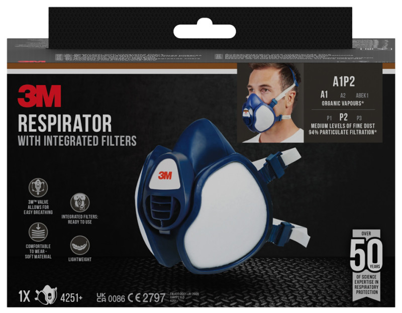 3m demi masque respiratoire 4251, degré de protection: