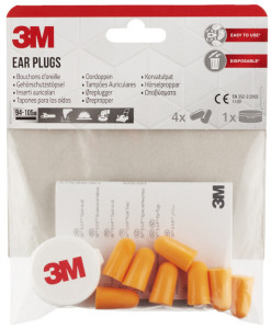 3M bouchons anti-bruit jetables 1100C, dans un sachet,orange