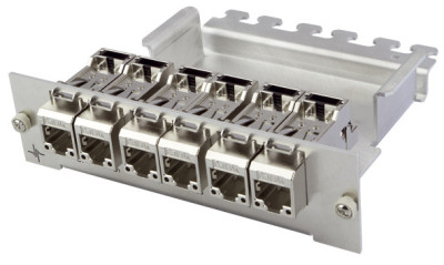 Telegärtner Modulträger mit 6 AMJ-S Modulen, 3 coupes, 7 TE