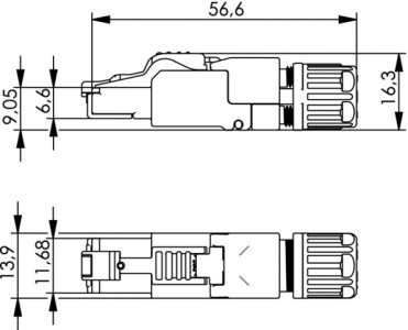 Telegärtner Connectique RJ45 MFP8 IE Cat.6a (profond)T568A