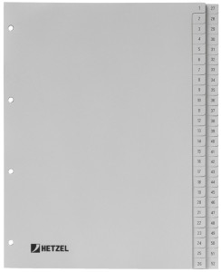 HETZEL Intercalaires numériques en plastique, 1-100, A4