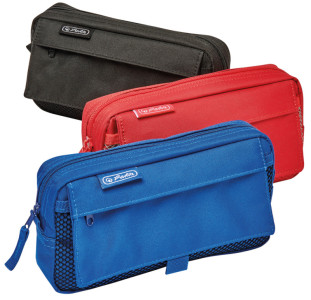 herlitz Trousse avec pochette filet, en polyester, bleu