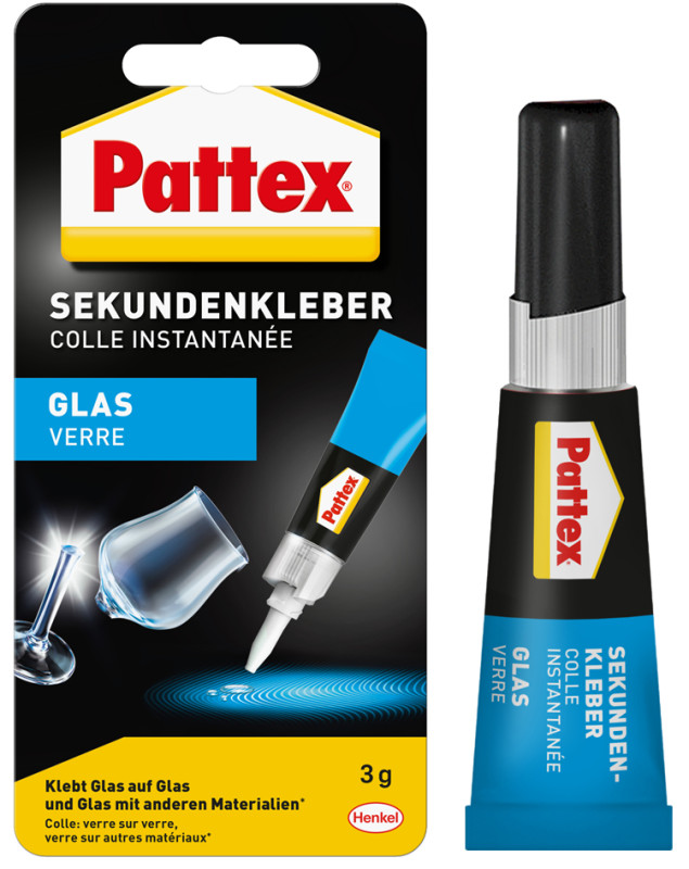 Pattex Colle instantanée liquide pour verre, tube de 3 g