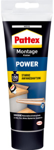 Pattex Colle de montage POWER, blanc, tube de 250 g