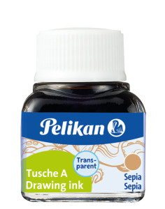 Pelikan Encre de chine A, contenu: 10 ml dans flacon, Sépia