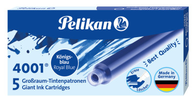 Pelikan Cartouches d'encre grand volume 4001 GTP/5,bleu-noir