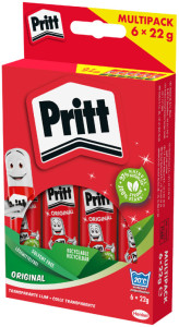 Pritt Bâton de colle 6 x 22g dans le paquet bonus, sans