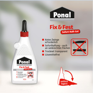 Ponal Colle à bois Fix & Fest, sans solvants, 100g